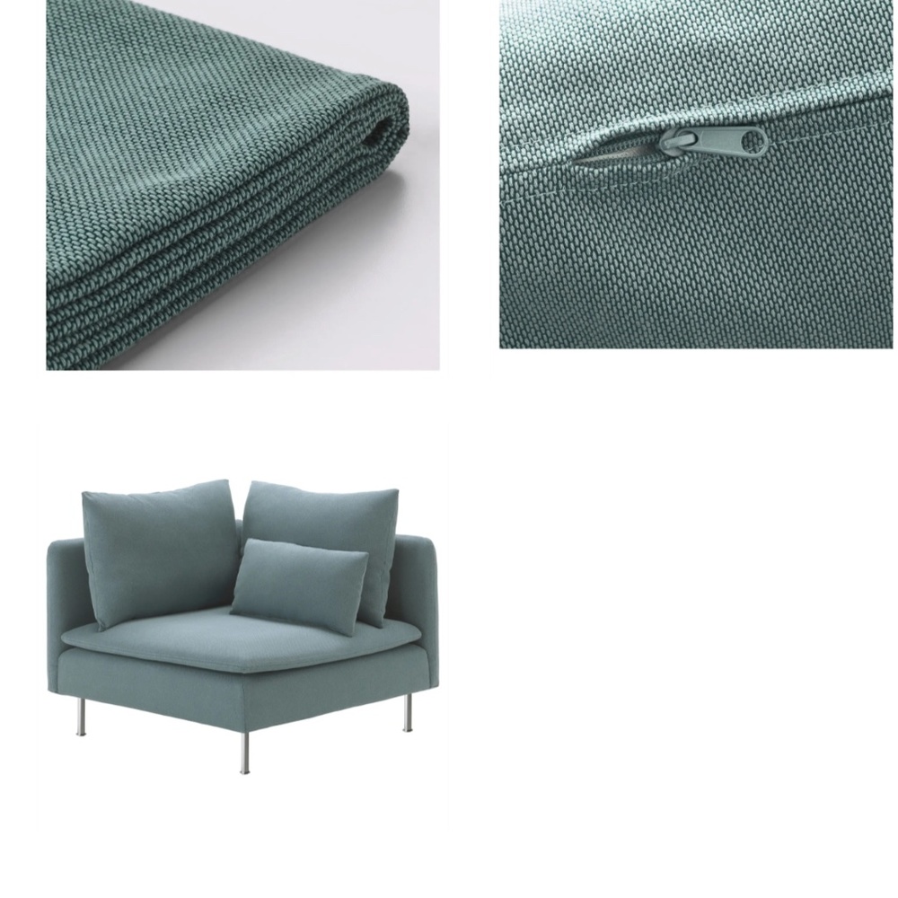 SÖDERHAMN corner section 6 piece slipcover, Finnsta turquoise.